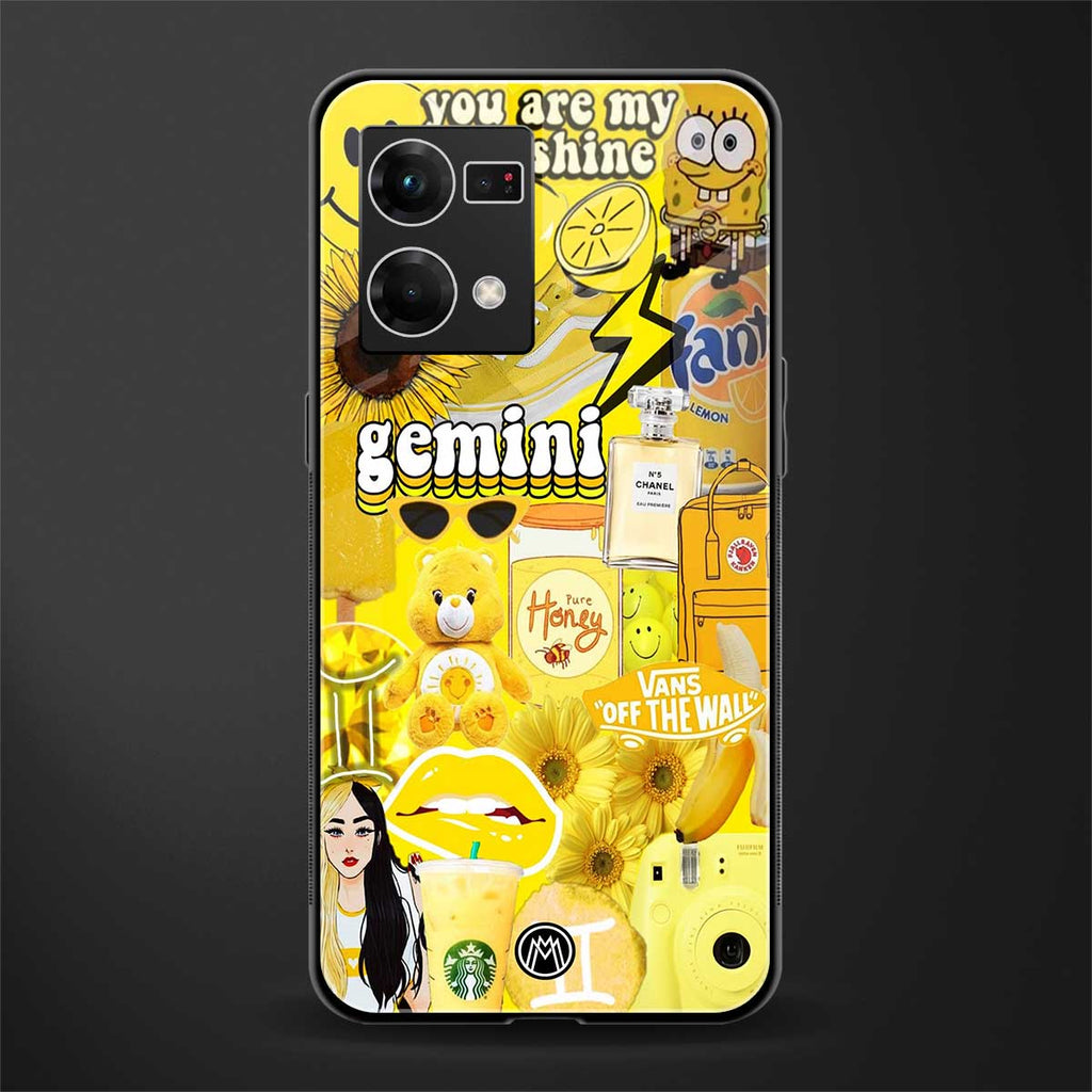 gemini aesthetic collage back phone cover | glass case for oppo f21 pro 4g