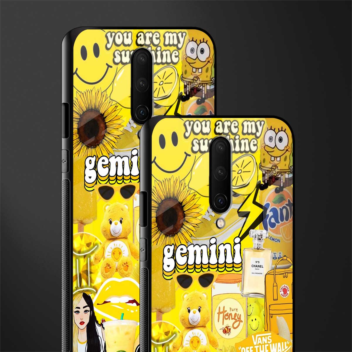 gemini aesthetic collage glass case for oneplus 7 pro image-2
