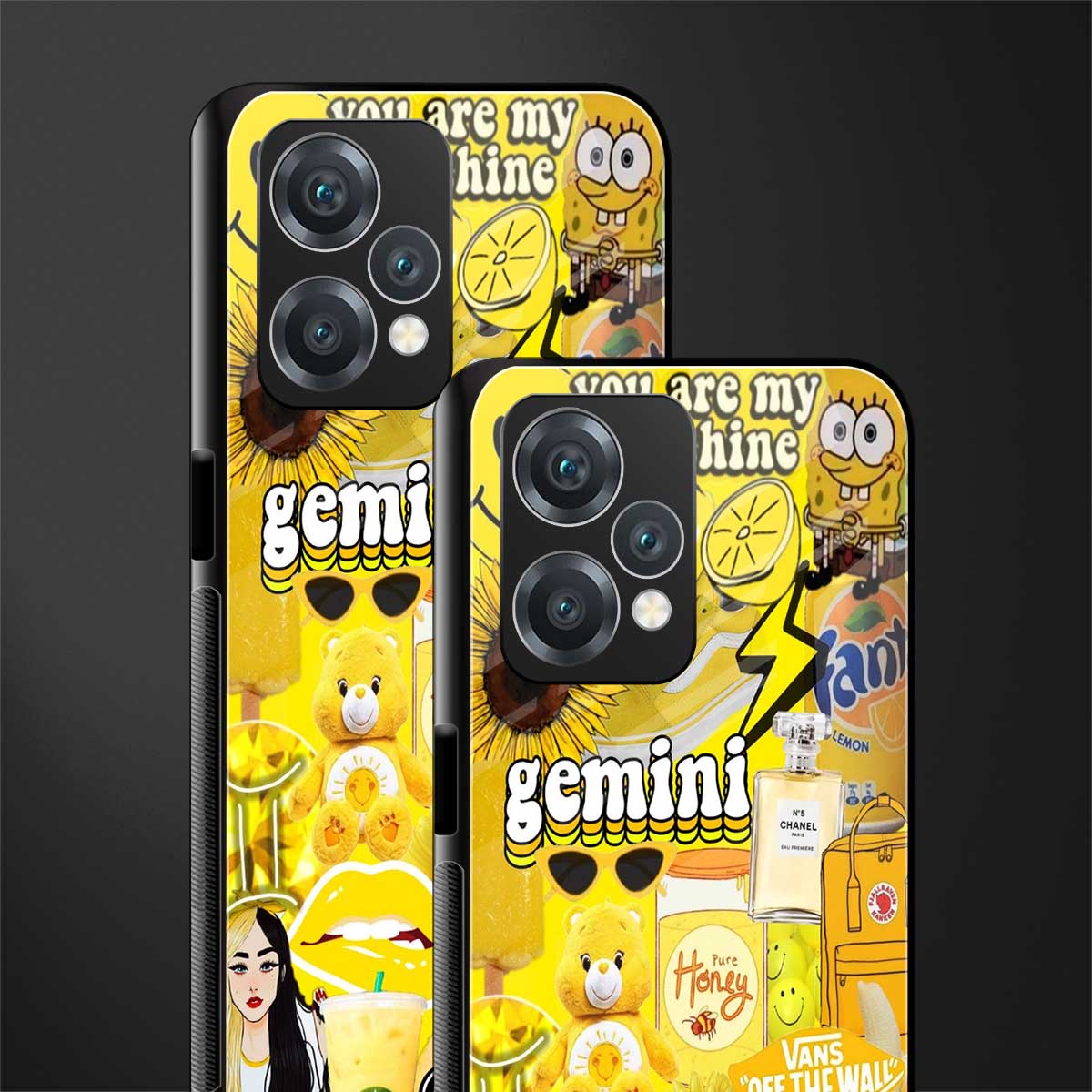 gemini aesthetic collage back phone cover | glass case for oneplus nord ce 2 lite 5g