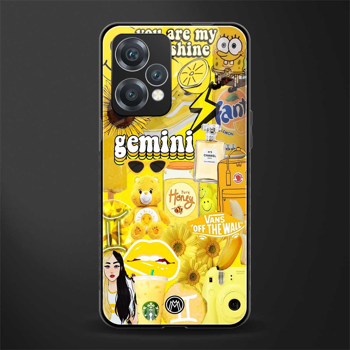 gemini aesthetic collage back phone cover | glass case for oneplus nord ce 2 lite 5g