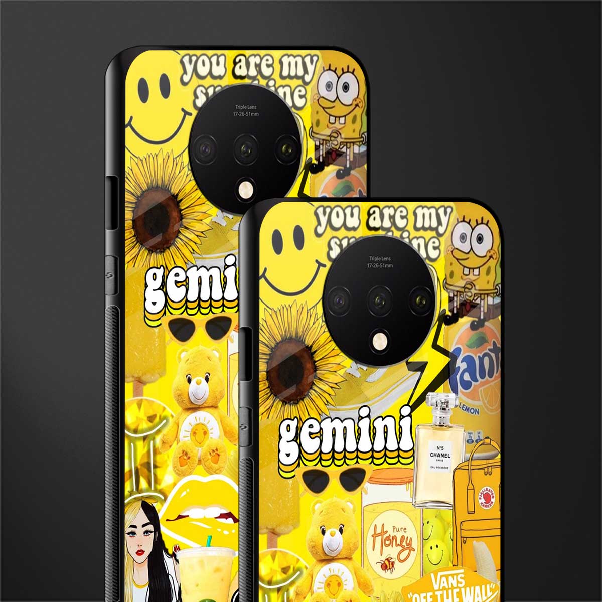 gemini aesthetic collage glass case for oneplus 7t image-2