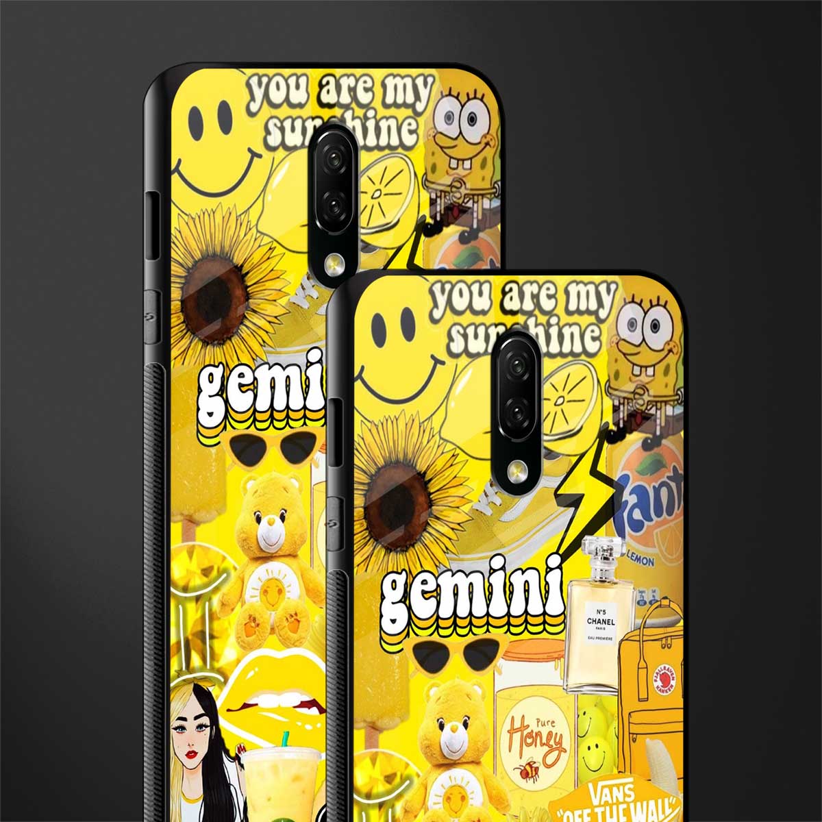 gemini aesthetic collage glass case for oneplus 7 image-2