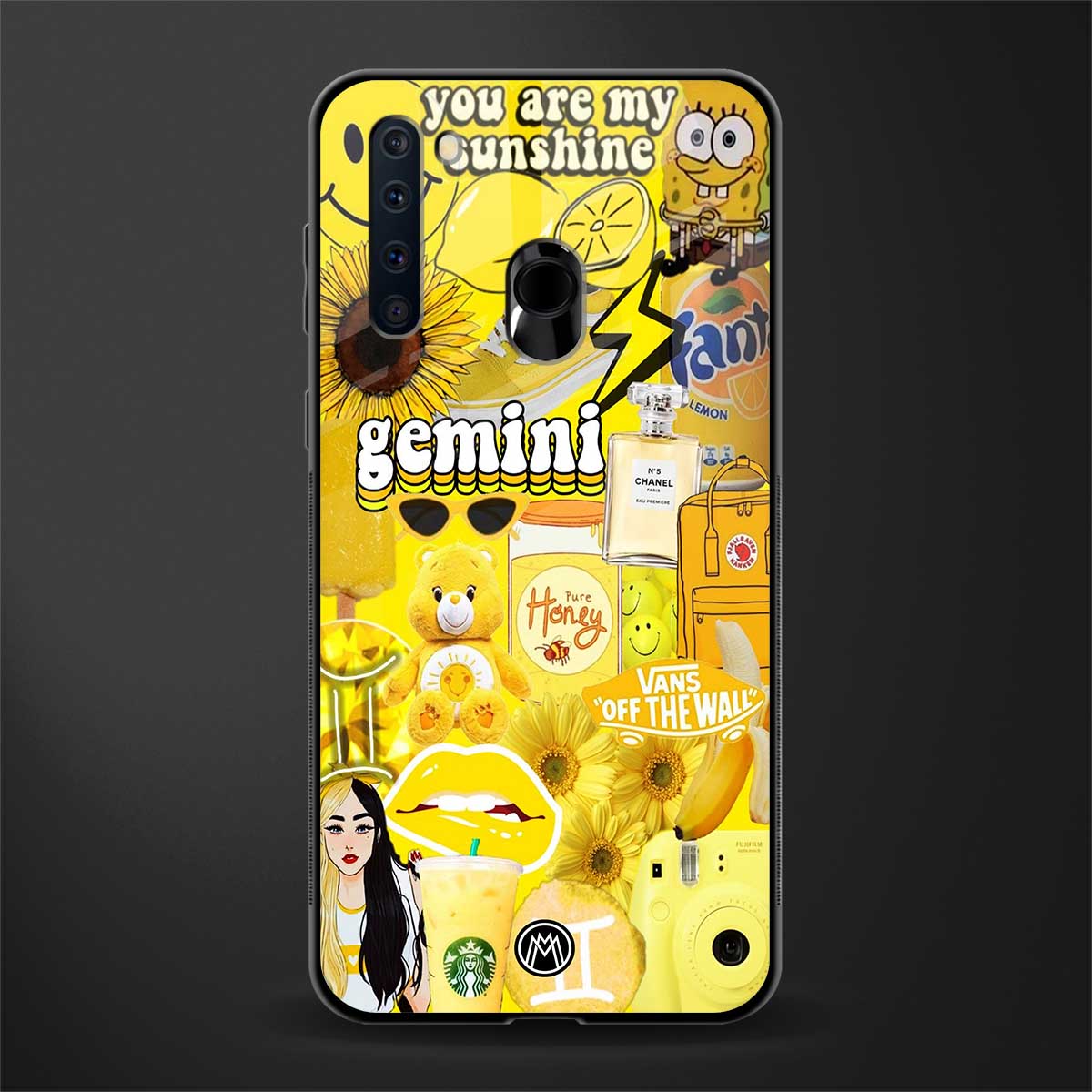 gemini aesthetic collage glass case for samsung a21 image
