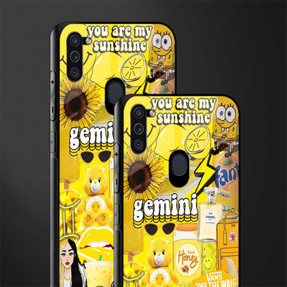 gemini aesthetic collage glass case for samsung galaxy m11 image-2