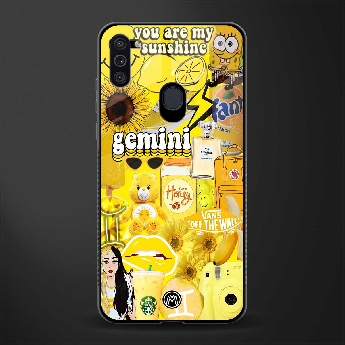 gemini aesthetic collage glass case for samsung galaxy m11 image