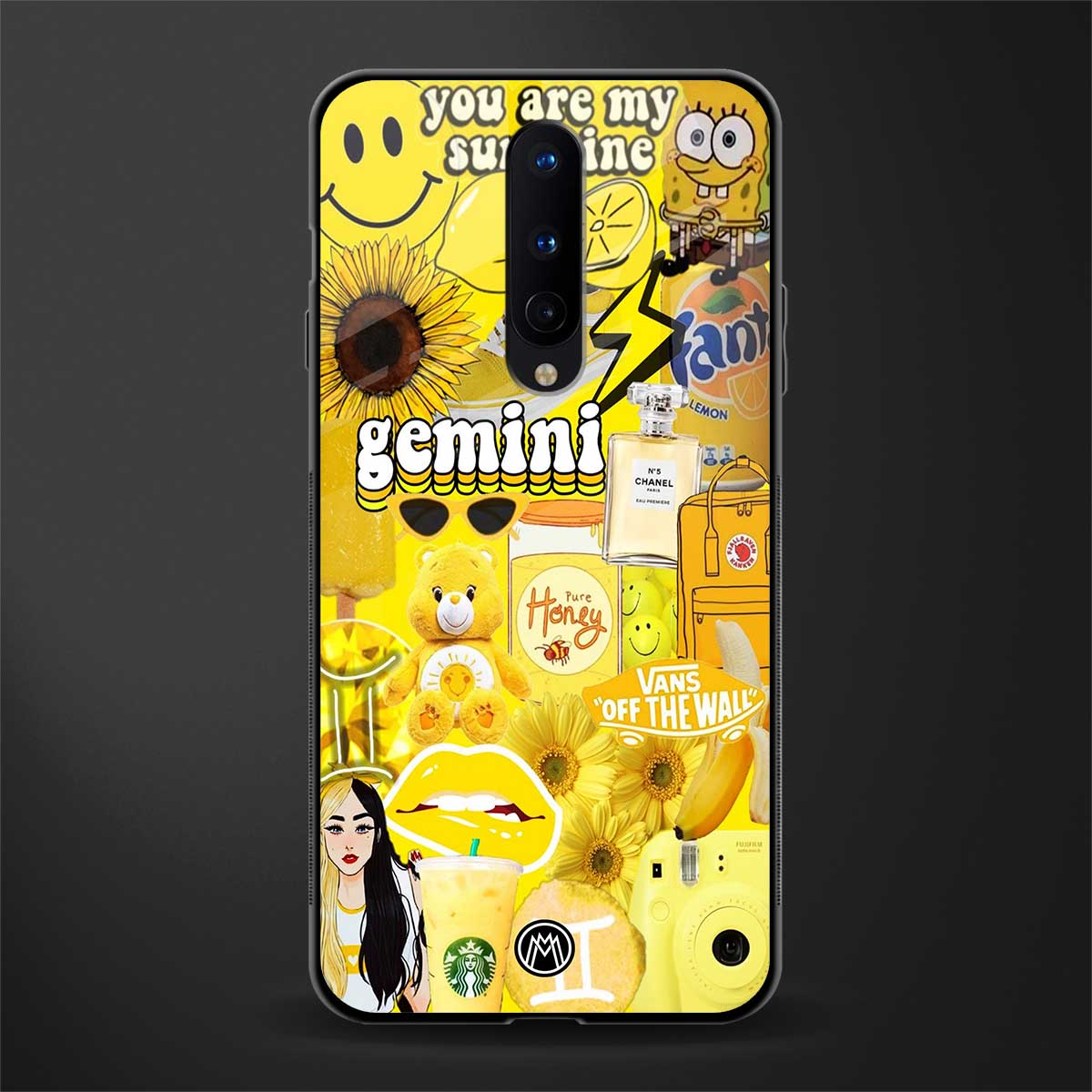gemini aesthetic collage glass case for oneplus 8 image
