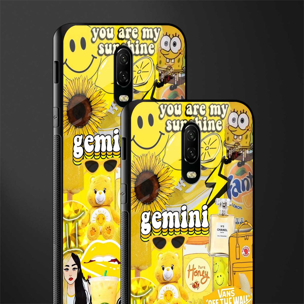 gemini aesthetic collage glass case for oneplus 6t image-2