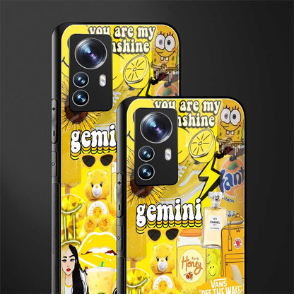 gemini aesthetic collage back phone cover | glass case for xiaomi 12 pro