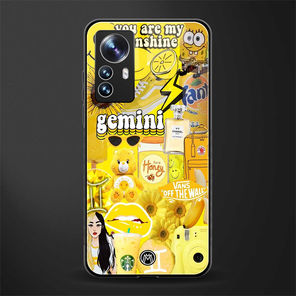 gemini aesthetic collage back phone cover | glass case for xiaomi 12 pro