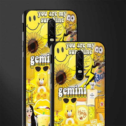 gemini aesthetic collage glass case for oneplus 6 image-2