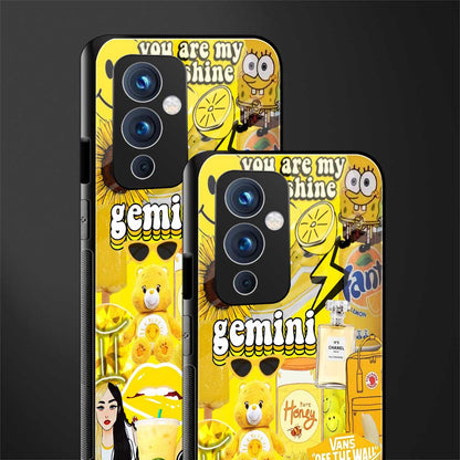 gemini aesthetic collage back phone cover | glass case for oneplus 9
