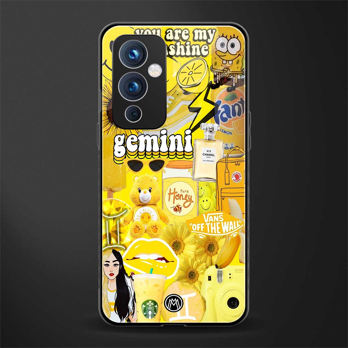 gemini aesthetic collage back phone cover | glass case for oneplus 9