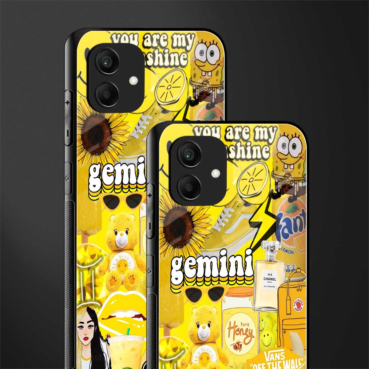 gemini aesthetic collage back phone cover | glass case for samsung galaxy a04
