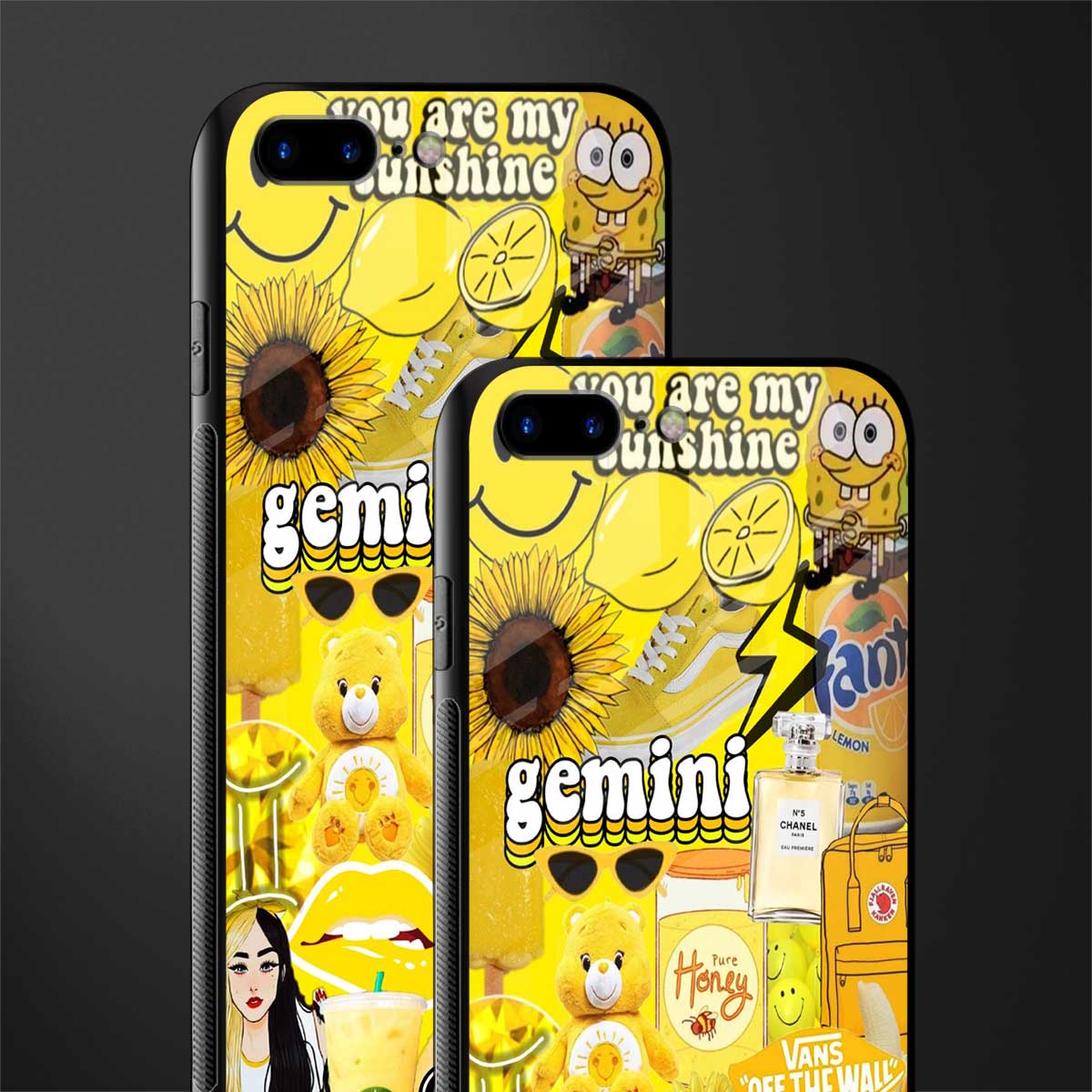 gemini aesthetic collage glass case for iphone 7 plus image-2