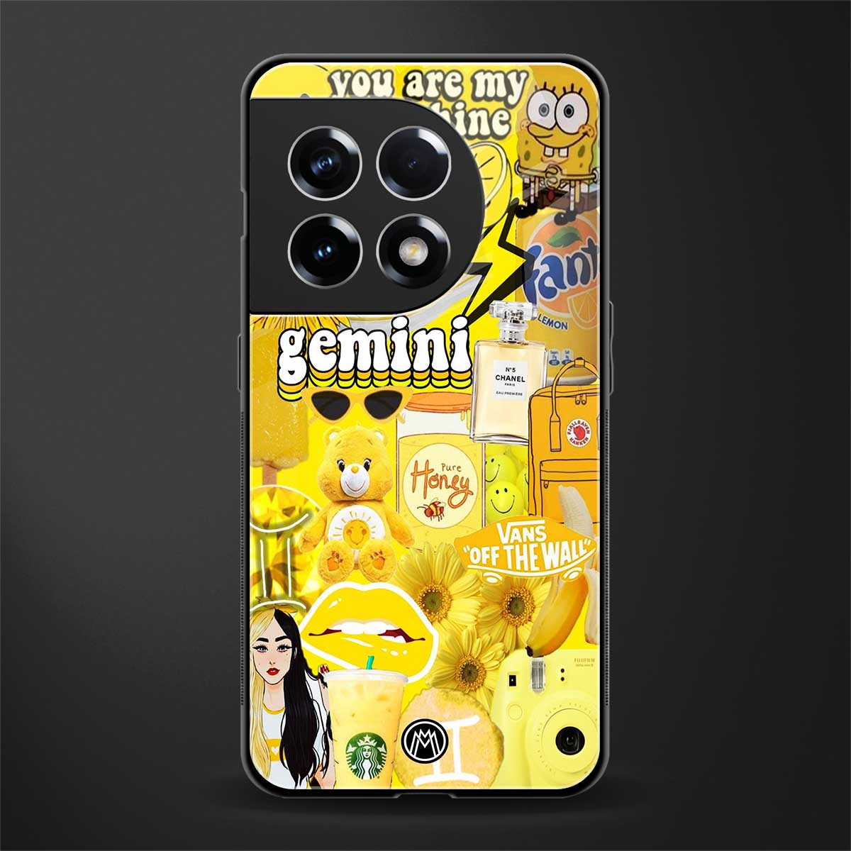gemini aesthetic collage back phone cover | glass case for oneplus 11r