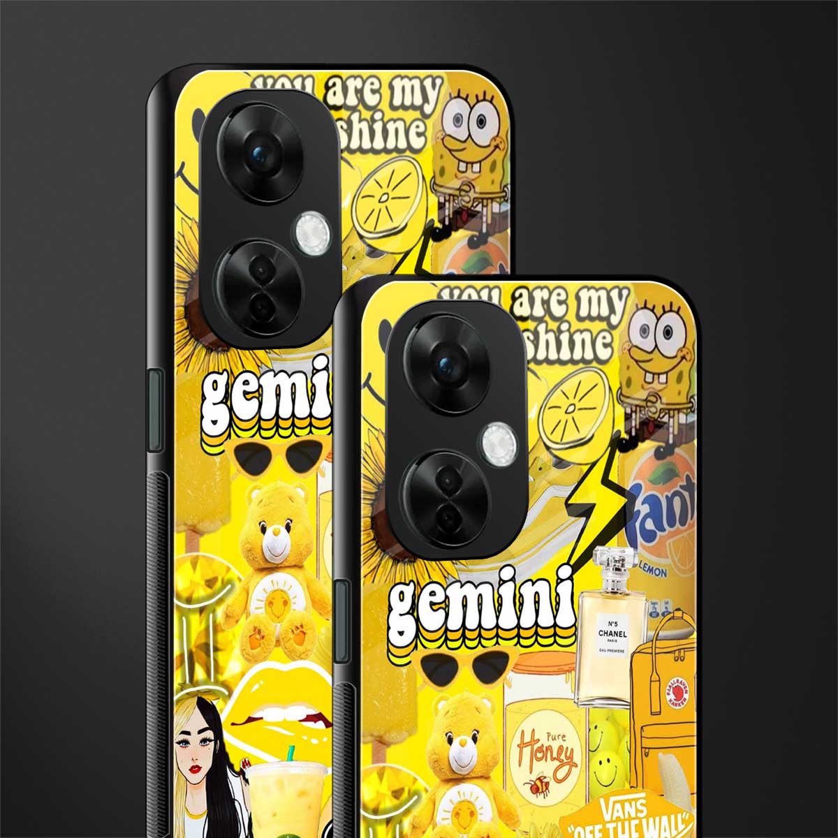 gemini aesthetic collage back phone cover | glass case for oneplus nord ce 3 lite