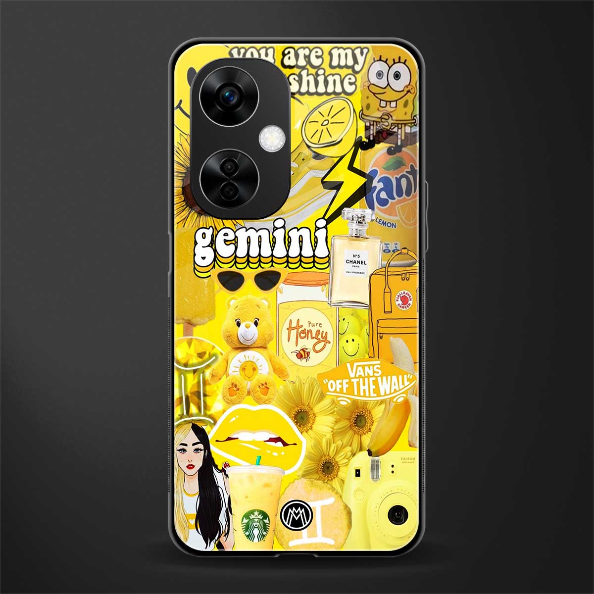 gemini aesthetic collage back phone cover | glass case for oneplus nord ce 3 lite
