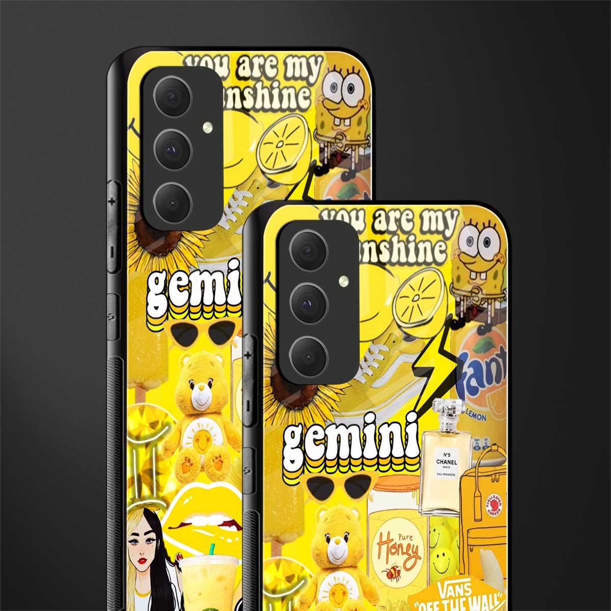 gemini aesthetic collage back phone cover | glass case for samsung galaxy a54 5g