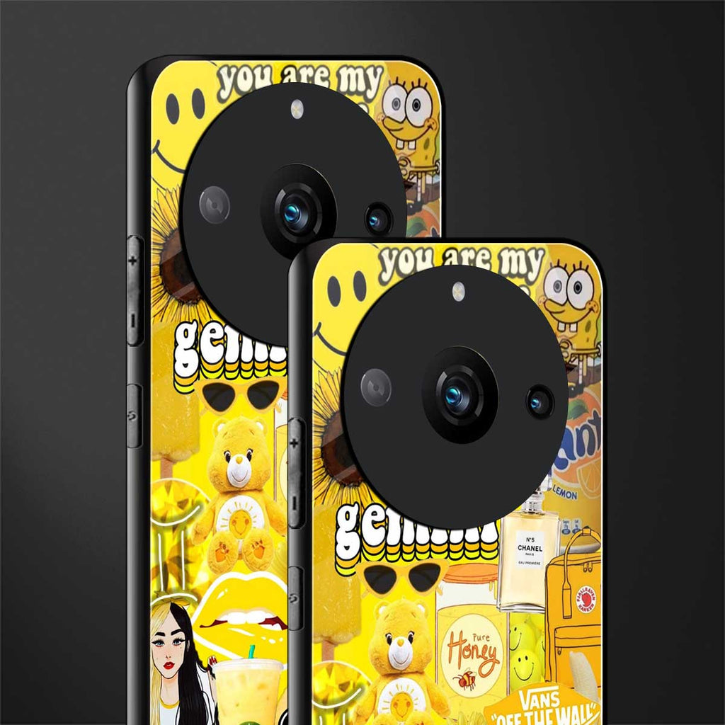 gemini aesthetic collage back phone cover | glass case for realme 11 pro 5g