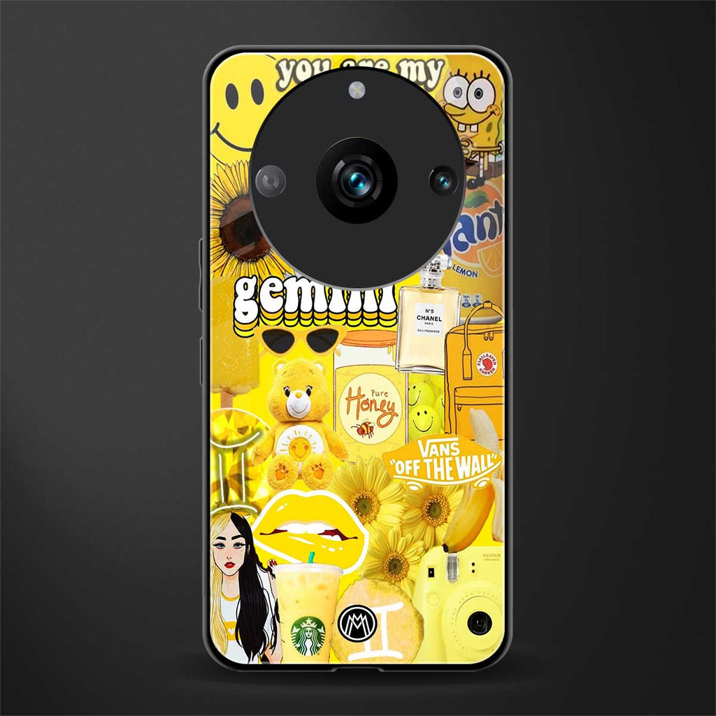gemini aesthetic collage back phone cover | glass case for realme 11 pro 5g