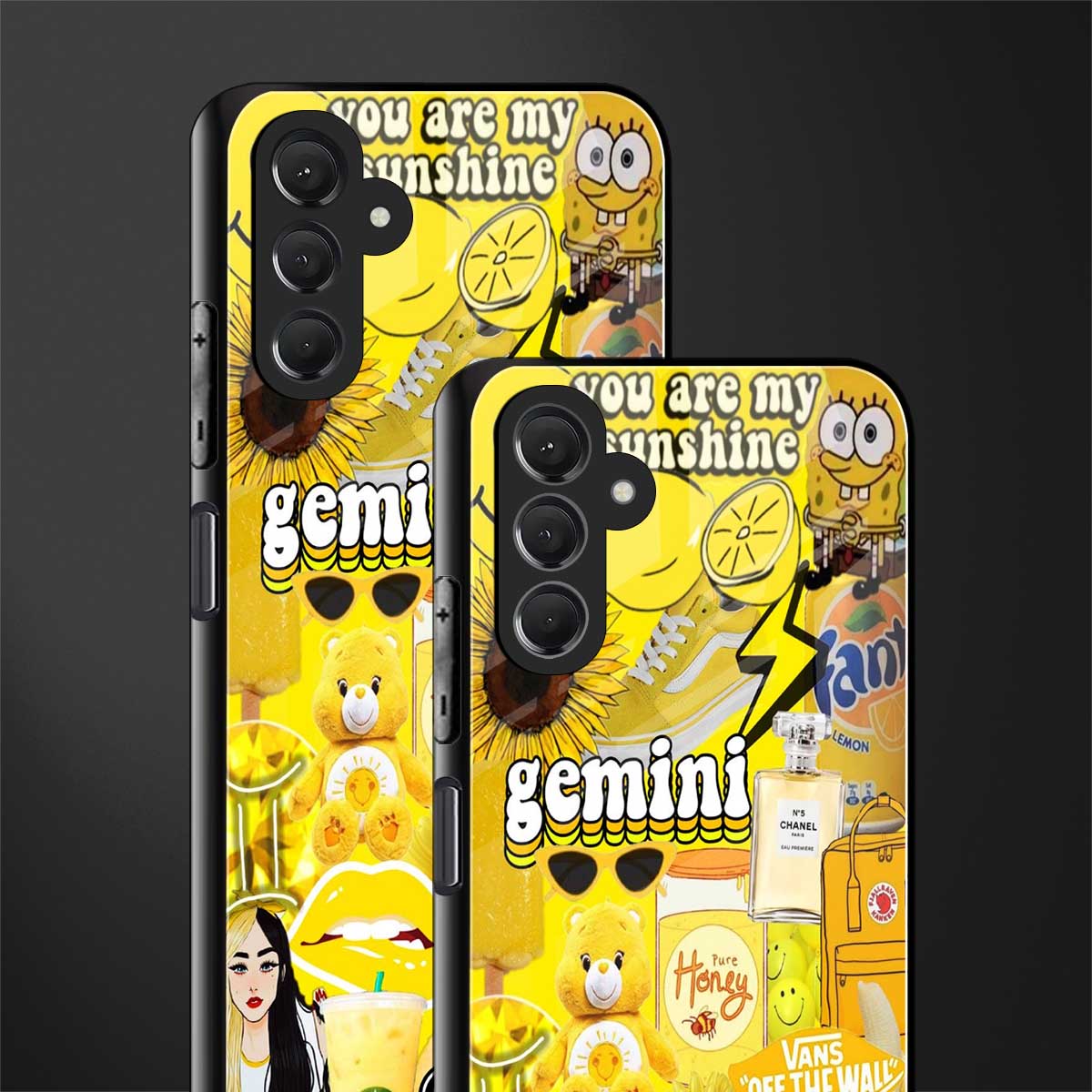 gemini aesthetic collage back phone cover | glass case for samsun galaxy a24 4g