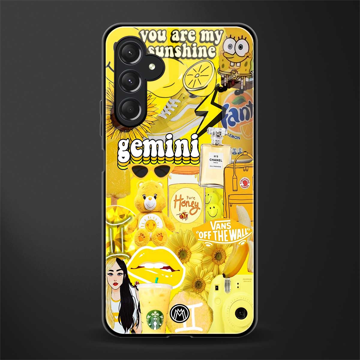 gemini aesthetic collage back phone cover | glass case for samsun galaxy a24 4g
