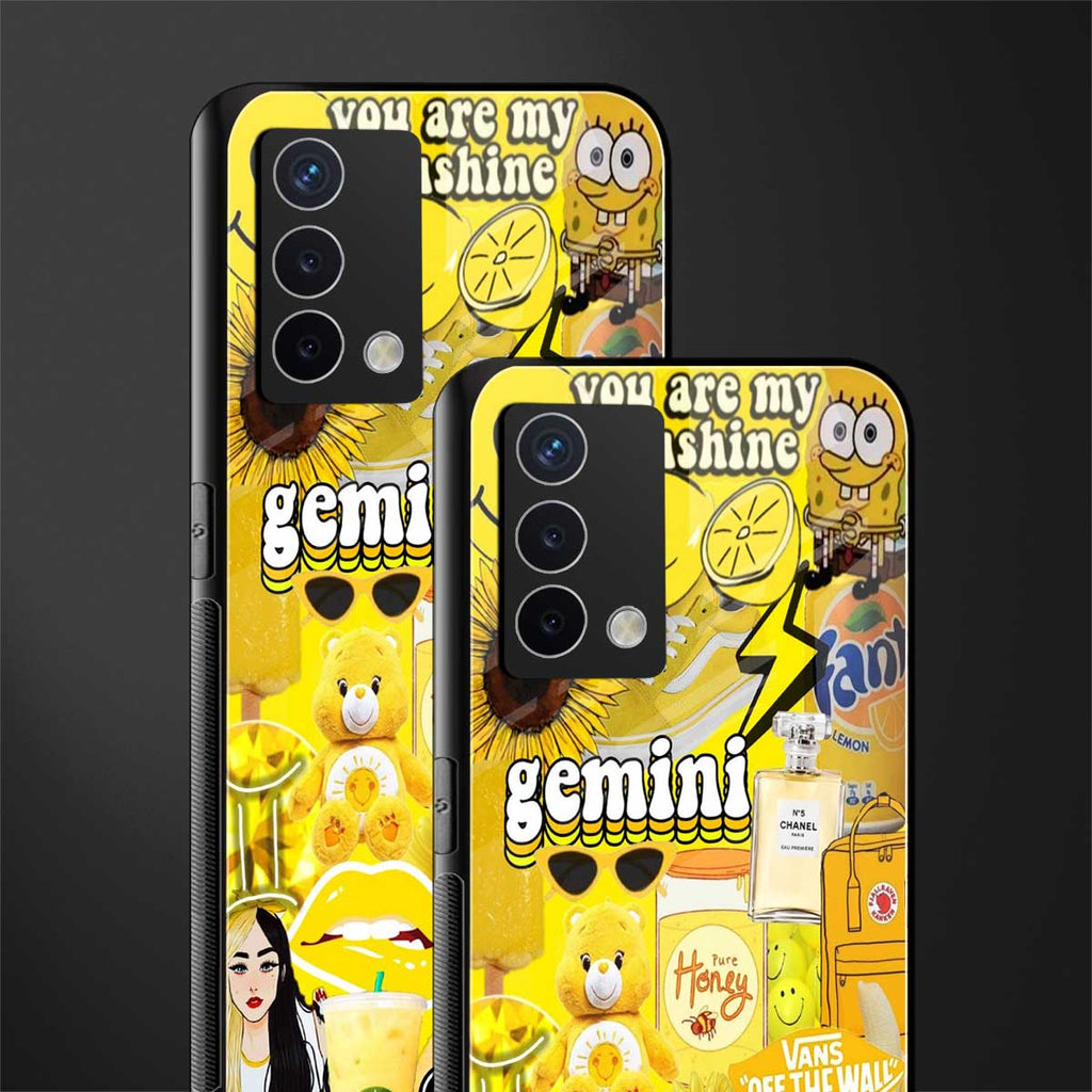 gemini aesthetic collage back phone cover | glass case for oppo a74 4g