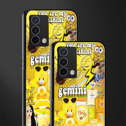 gemini aesthetic collage back phone cover | glass case for oppo a74 4g