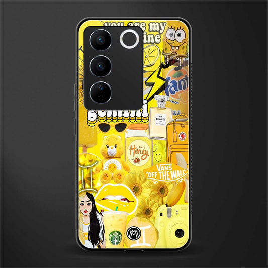 gemini aesthetic collage back phone cover | glass case for vivo v27 pro 5g