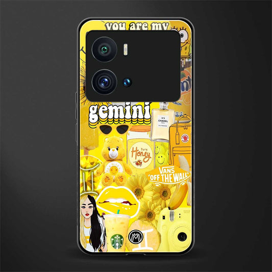 gemini aesthetic collage back phone cover | glass case for iQOO 9 Pro