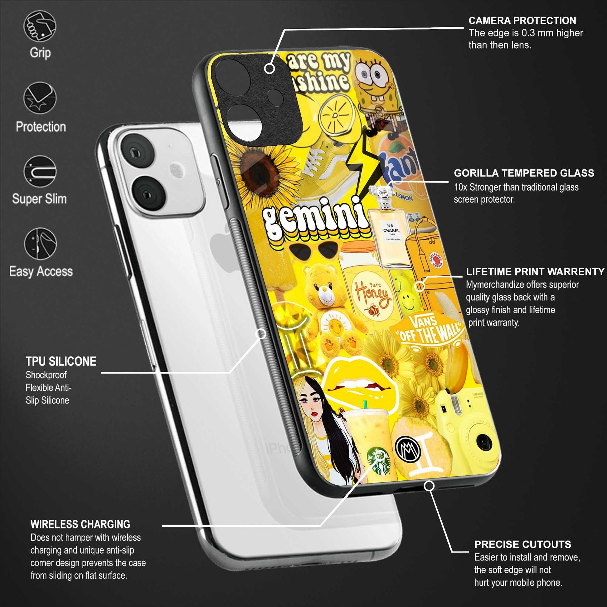 gemini aesthetic collage glass case for iphone 6 image-4