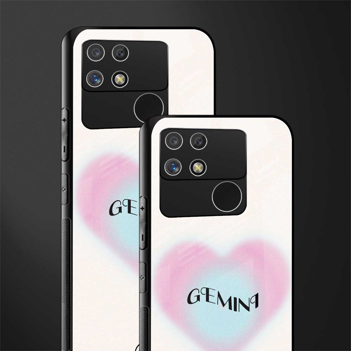 gemini minimalistic back phone cover | glass case for realme narzo 50a