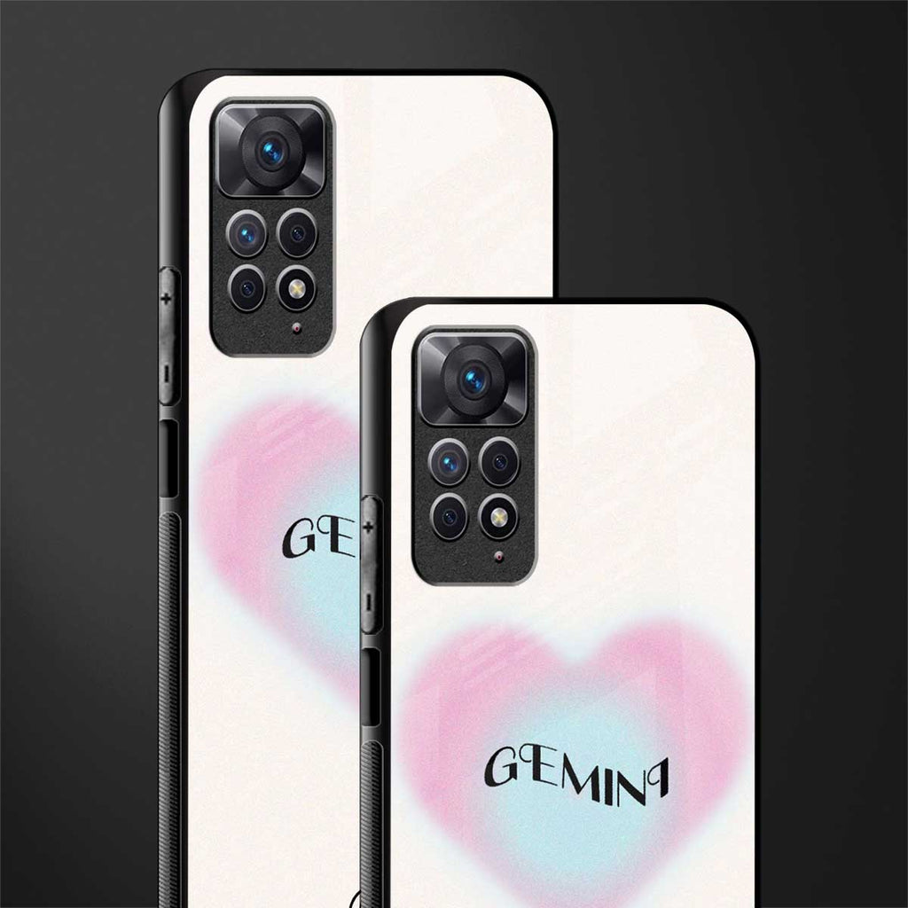 gemini minimalistic back phone cover | glass case for redmi note 11 pro plus 4g/5g