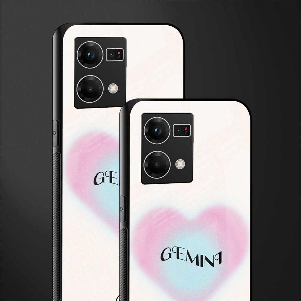 gemini minimalistic back phone cover | glass case for oppo f21 pro 4g