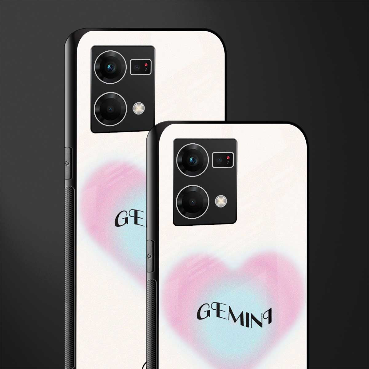 gemini minimalistic back phone cover | glass case for oppo f21 pro 4g