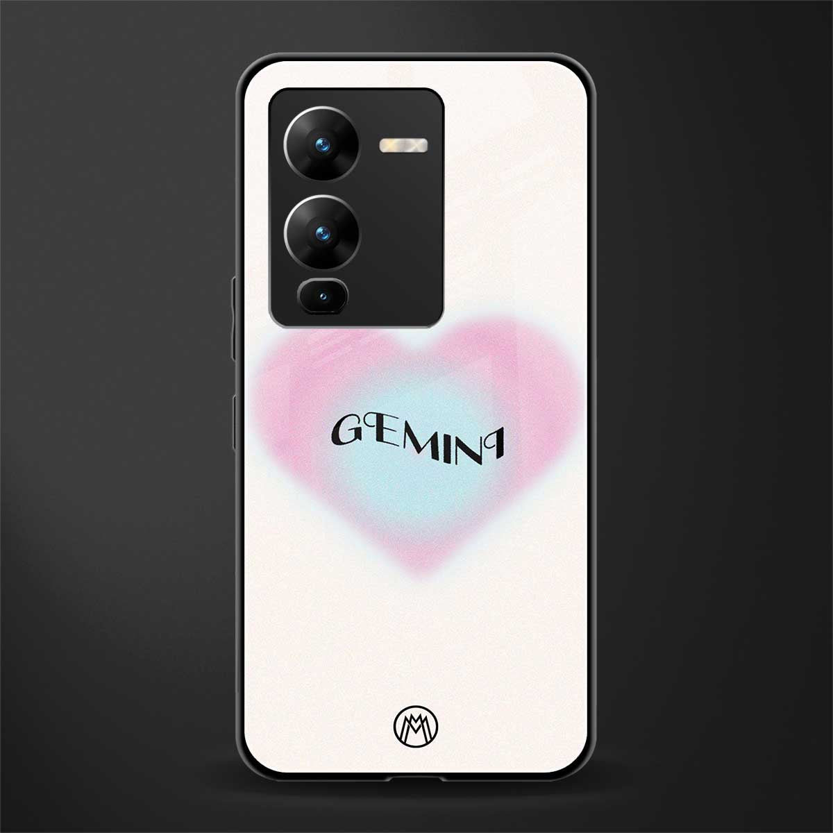 gemini minimalistic back phone cover | glass case for vivo v25 pro 5g
