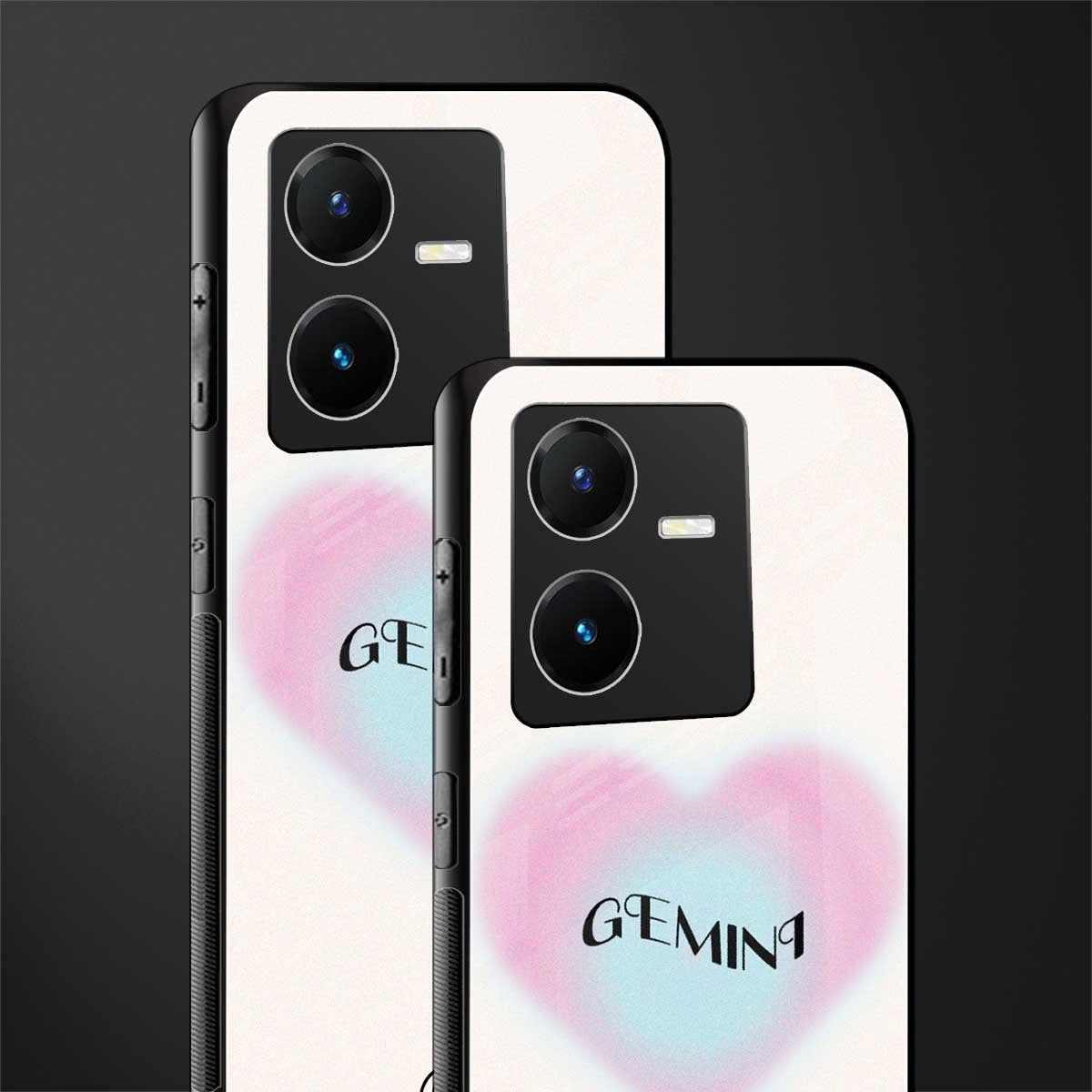 gemini minimalistic back phone cover | glass case for vivo y22