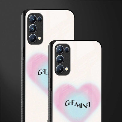 gemini minimalistic back phone cover | glass case for oppo reno 5