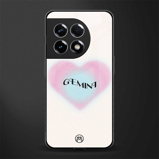 gemini minimalistic back phone cover | glass case for oneplus 11r