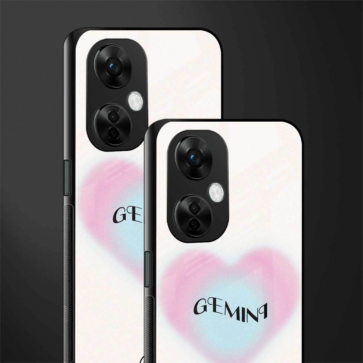 gemini minimalistic back phone cover | glass case for oneplus nord ce 3 lite