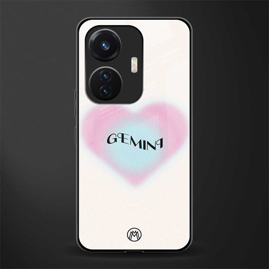 gemini minimalistic back phone cover | glass case for vivo t1 44w 4g