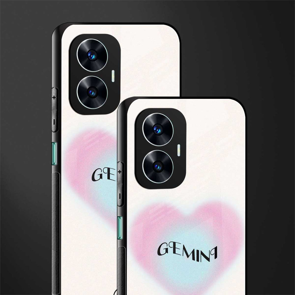 gemini minimalistic back phone cover | glass case for realme c55