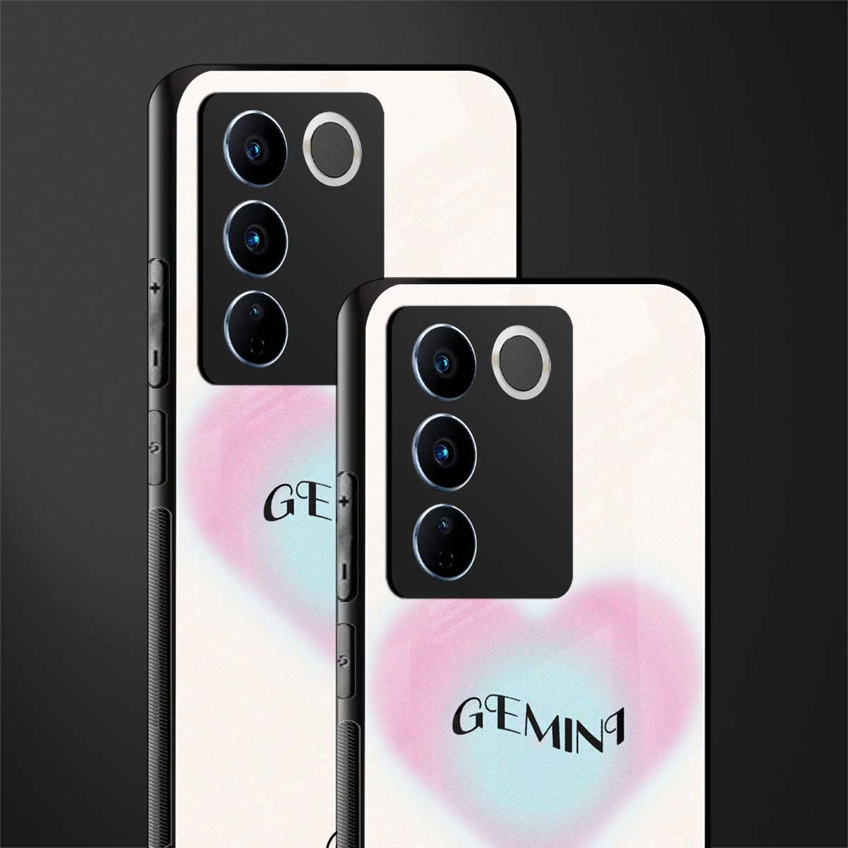 gemini minimalistic back phone cover | glass case for vivo v27 pro 5g