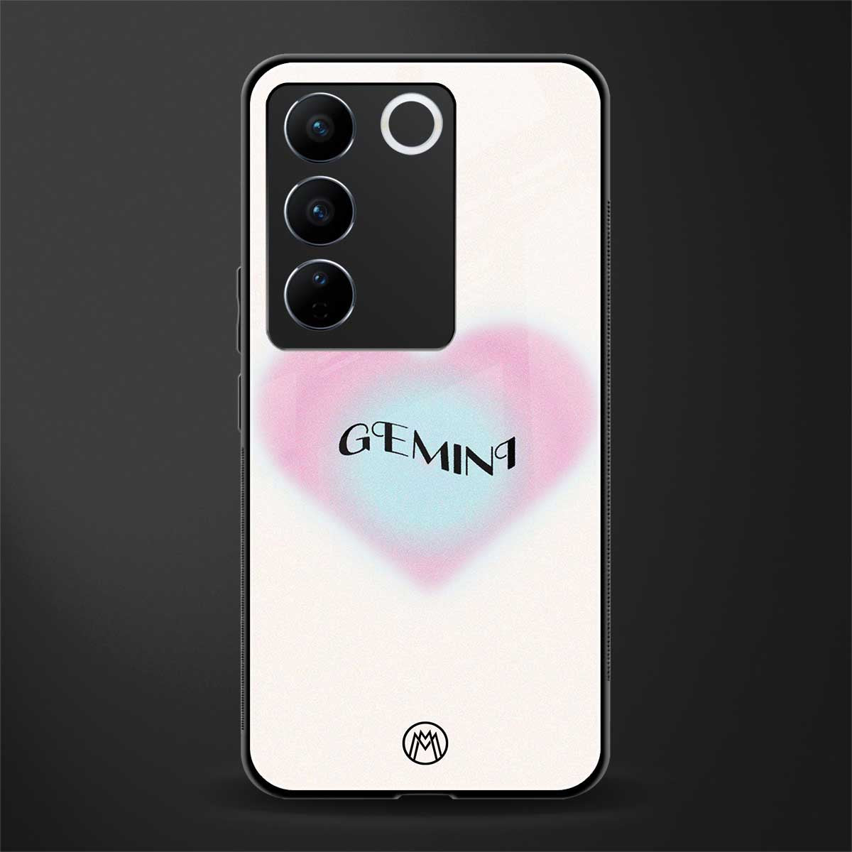 gemini minimalistic back phone cover | glass case for vivo v27 pro 5g