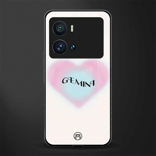 gemini minimalistic back phone cover | glass case for iQOO 9 Pro