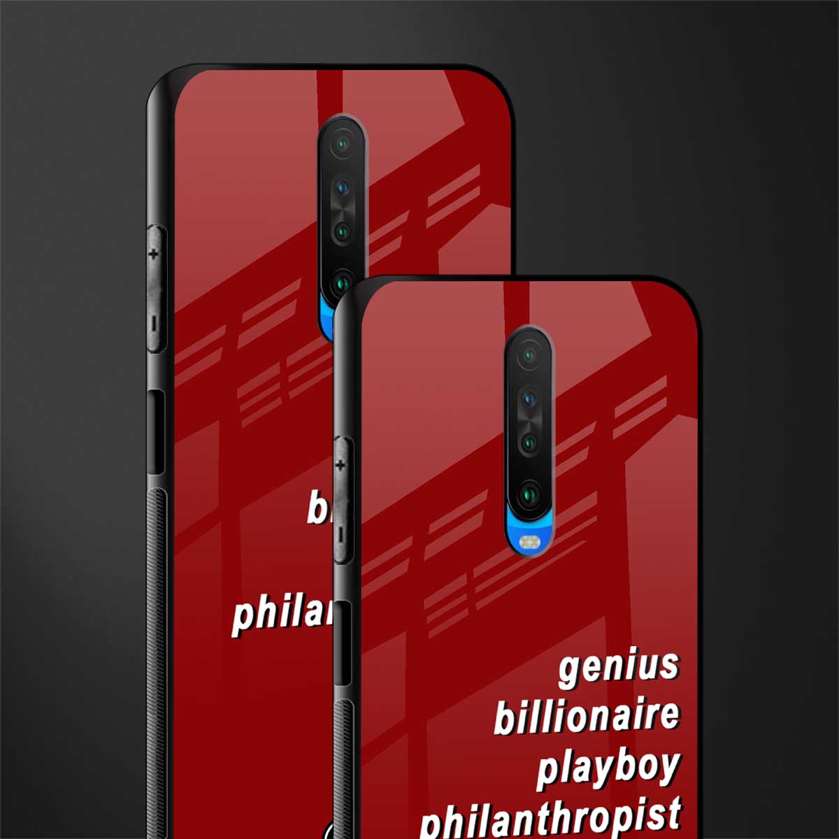 genius billionaire playboy philantrophist glass case for poco x2 image-2