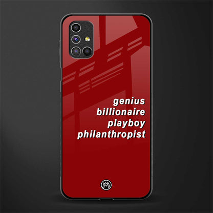 genius billionaire playboy philantrophist glass case for samsung galaxy m51 image