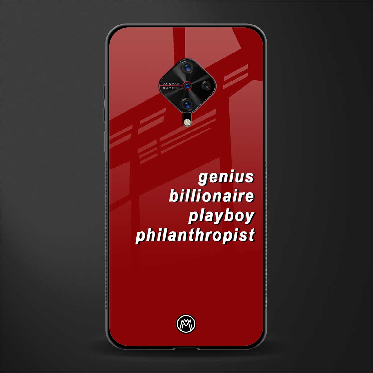 genius billionaire playboy philantrophist glass case for vivo s1 pro image