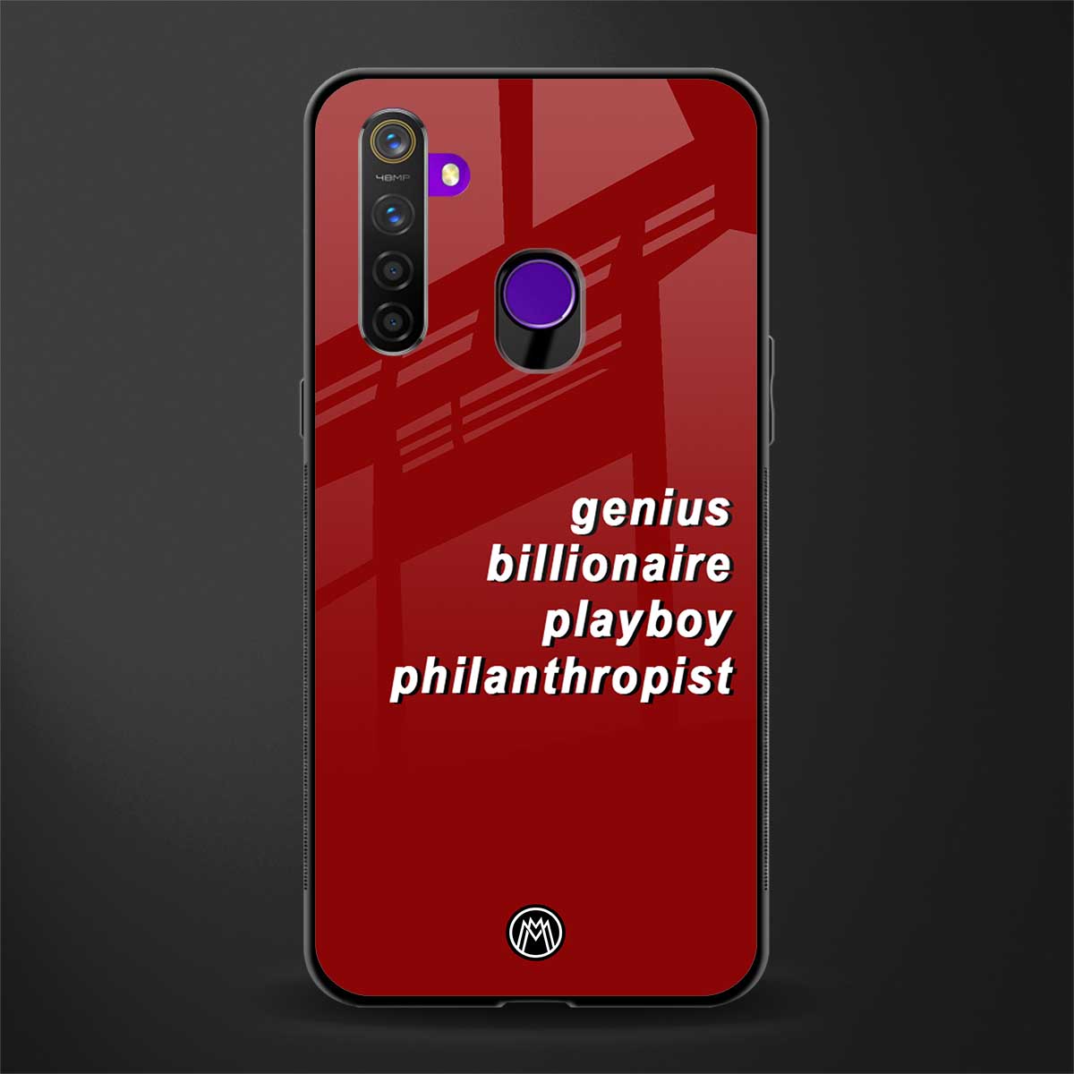 genius billionaire playboy philantrophist glass case for realme 5 pro image