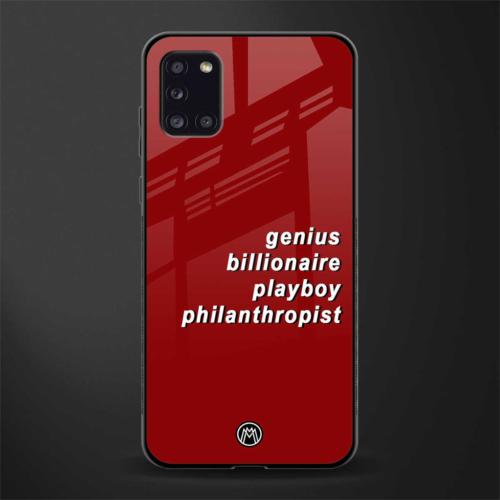 genius billionaire playboy philantrophist glass case for samsung galaxy a31 image